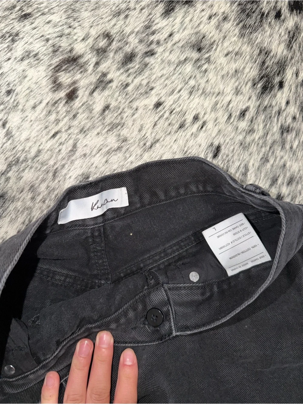 KanCan Washed Black Frayed Hem Denim Shorts
